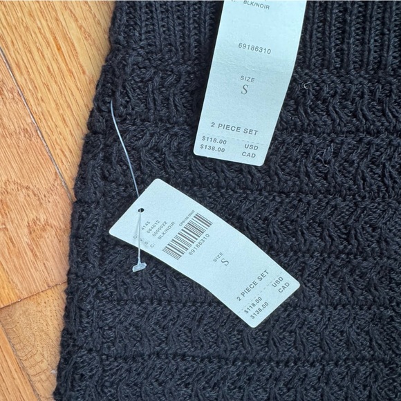 NWT by Anthropologie Black Crochet Knit Skirt Bralette Top Set 100% Cotton Small - Picture 11 of 13